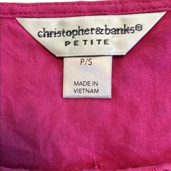 EUC Christopher & Banks Pink Eyelet Women Top Size Small | Pit to Pit 19 inches - Picture 3 of 4